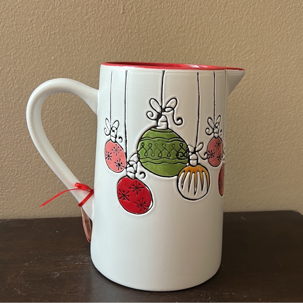 Spectrum  Designz Ceramic Pitcher  Christmas Ornaments Stoneware Ceramic New